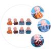 Cabilock 8pcs Tiny Monk Statue Buddha Decor Resin Craft for Desktop Living Room Study view 2