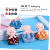 Cabilock 8pcs Tiny Monk Statue Buddha Decor Resin Craft for Desktop Living Room Study view 4