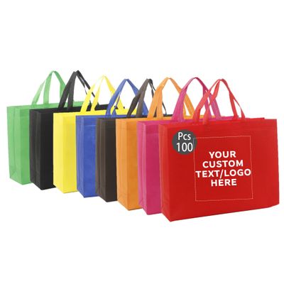 JMGnxt Customizable Reusable Tote Bags Full Color Print, Heavy-Duty for Grocery Shopping, Travel, Kitchen Shopping (100pcs Horizontal)