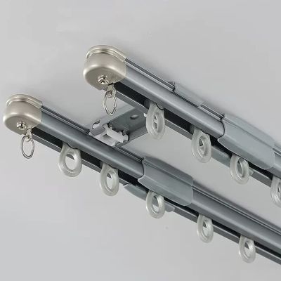 Hospital Curtain Track System RV Curtain Ceiling Curtain Track Room Divider, Aluminum Retractable Drapery Rod Double/ Hanging System 2 3 5 8 9 FT Pole Rails, Hospital RV Gazebo Privacy Worktop ( Color