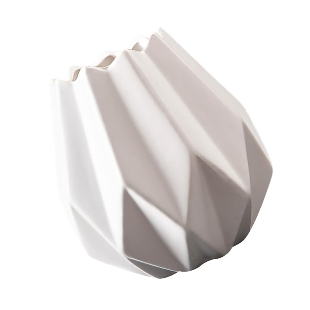 Cabilock 1pc Ceramic Flower Vase Modern Nordic Style Table Centerpiece Decor for Flower Arrangements Unique Adornment for Living Room Bedroom Office