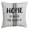 Home Collections by Raghu - Home Grain Sack Black and White Pillow, Measuring 14x14 inches. Crafted from Cozy Cotton, it adds Rustic Charm to Any Space view 1