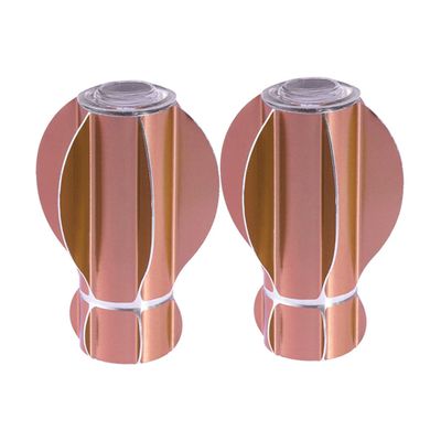 Cabilock 2pcs Star Fruit Curtain Rod Finials Rose Gold Drapery Pole Caps Decorative for Home and Office Pair