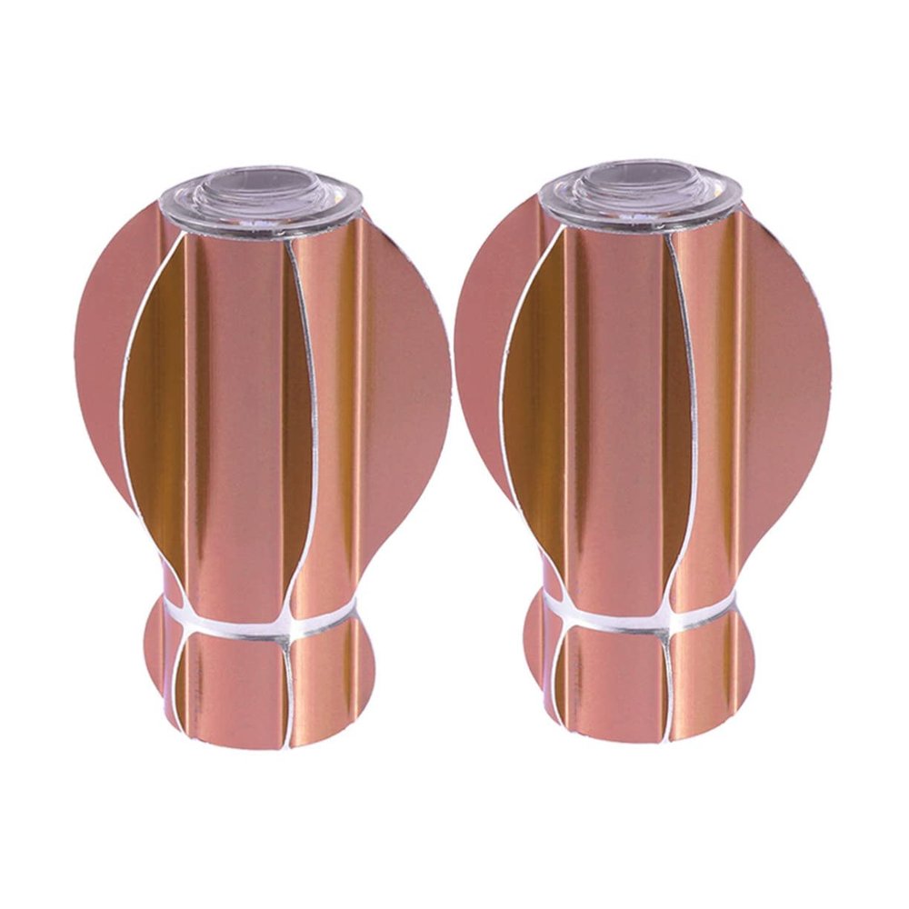 Cabilock 2pcs Star Fruit Curtain Rod Finials Rose Gold Drapery Pole Caps Decorative for Home and Office Pair