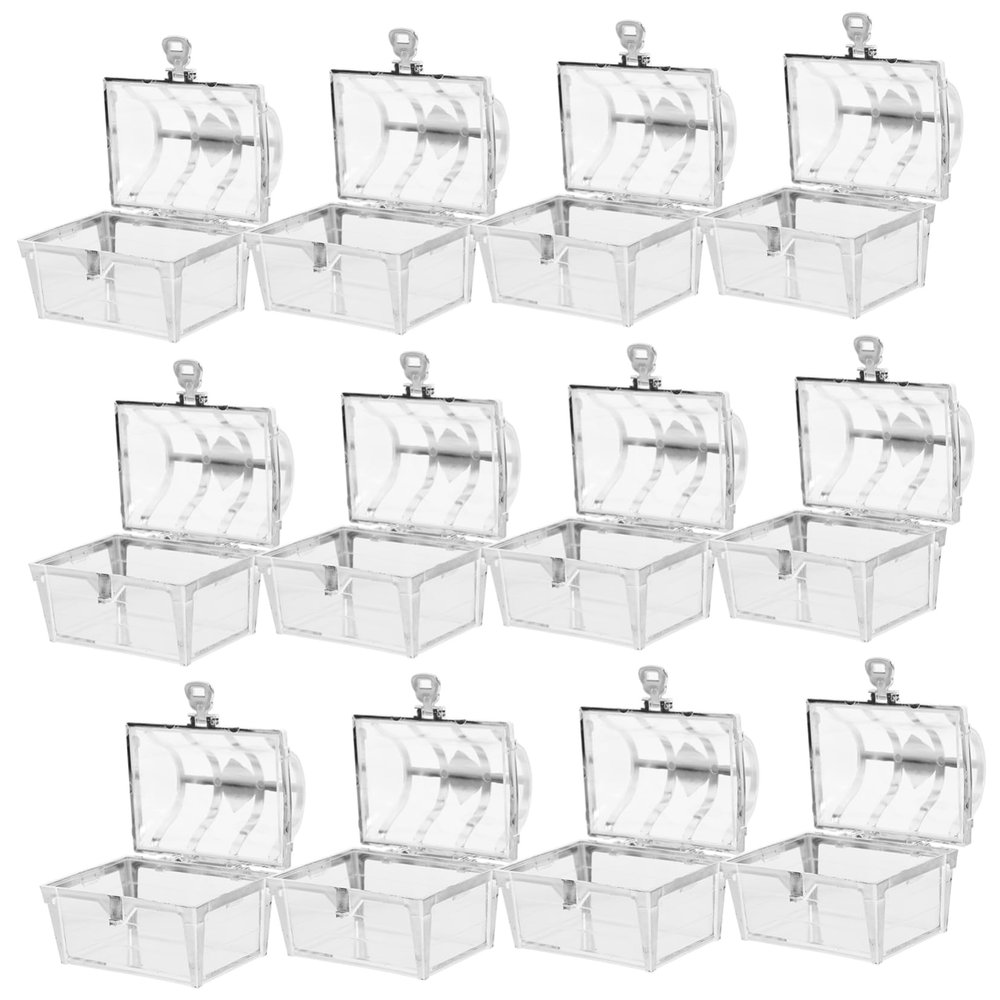 Cabilock Bridal Shower Candy Wedding Favors Plastic Party Candy Box Treasure Chest Craft Decorative