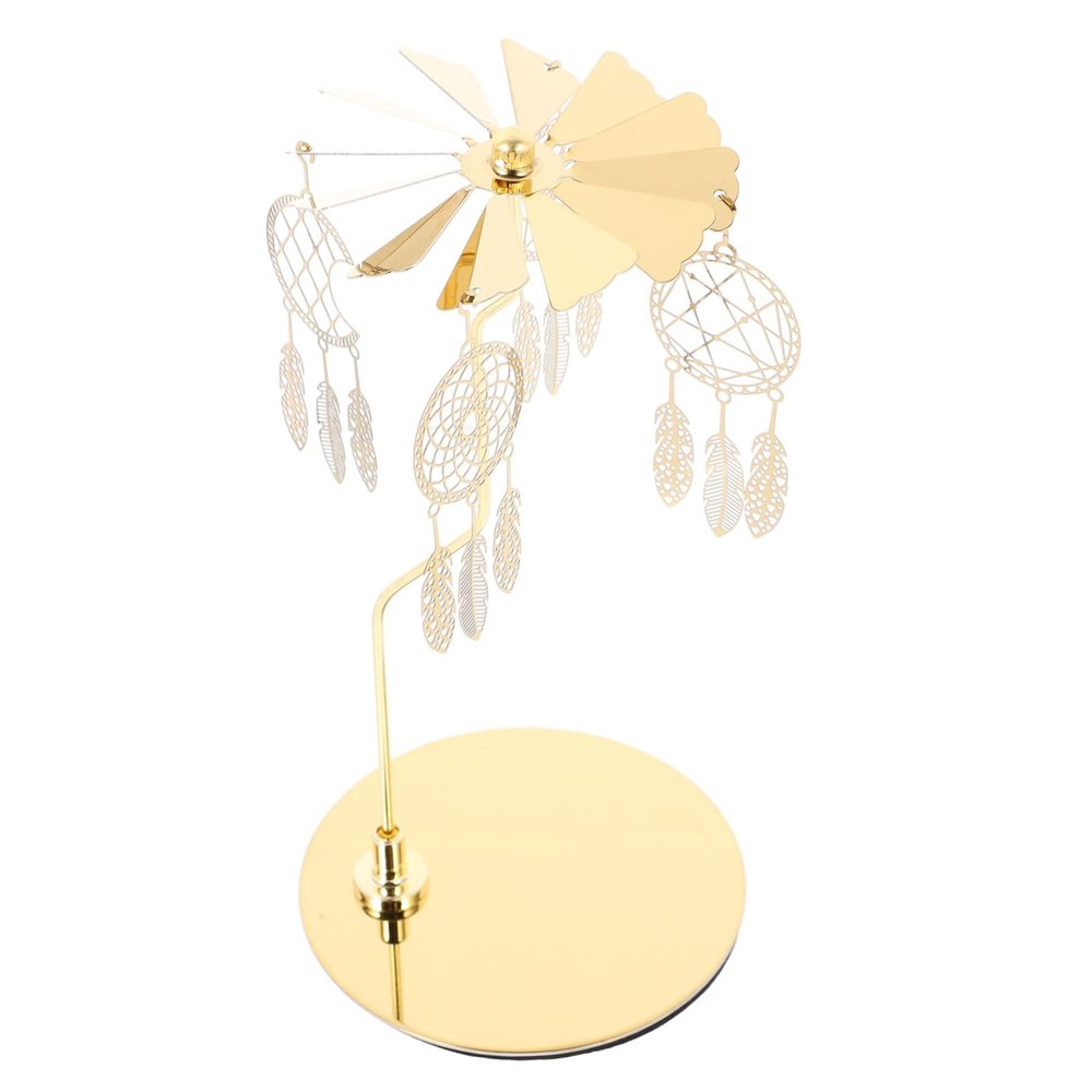 HOOTNEE Rotary Candle Holder with Dreamcatcher Design Stainless Steel Tea Light Stand for Home Decor Romantic Candleholder for Weddings Parties and Festivals