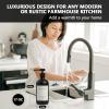 Black Soap Dispenser - Kitchen Hand Dish Soap Dispenser, Glass Bathroom Soap Lotion Dispenser with Tray, Dishwashing Liquid Dispenser, 14 Stickers, Black Bottle/Black Pump-pd view 2