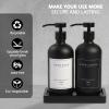 Black Soap Dispenser - Kitchen Hand Dish Soap Dispenser, Glass Bathroom Soap Lotion Dispenser with Tray, Dishwashing Liquid Dispenser, 14 Stickers, Black Bottle/Black Pump-pd view 3