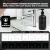 Black Soap Dispenser - Kitchen Hand Dish Soap Dispenser, Glass Bathroom Soap Lotion Dispenser with Tray, Dishwashing Liquid Dispenser, 14 Stickers, Black Bottle/Black Pump-pd view 4