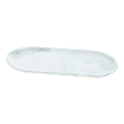 Ciieeo 1pc Ceramic Jewelry Tray Marble Design Elegant Bathroom Storage Plate for Toiletries Jewelry Home Decor Sturdy Easy to Clean for Any Room White