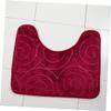 Ciieeo U-Shaped Toilet Rug Set Three Piece Bathroom Mat Set Nonslip Bathtub Rug Flannel Embossed Soft Comfortable for Bathroom view 2