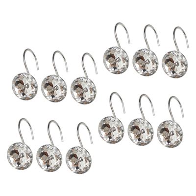 Ciieeo 12pcs Decorative Shower Curtain Hooks Shaped for Easy Installation Bathroom Resistant for Plain Gorgeous Curtains