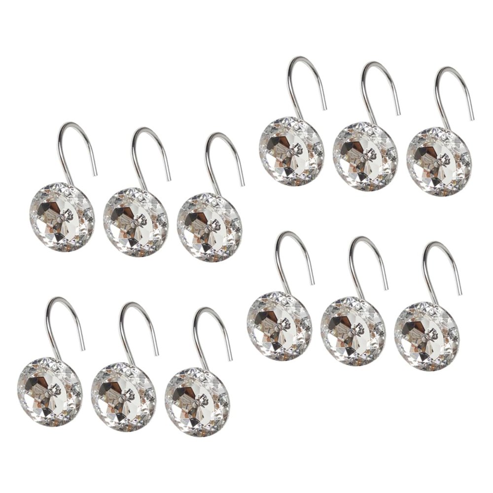 Ciieeo 12pcs Decorative Shower Curtain Hooks Shaped for Easy Installation Bathroom Resistant for Plain Gorgeous Curtains