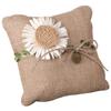 Alipis Burlap Wedding Ring Pillow Holder Romantic Ring Cushion for Wedding Ceremony Soft Design view 1