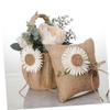 Alipis Burlap Wedding Ring Pillow Holder Romantic Ring Cushion for Wedding Ceremony Soft Design view 2