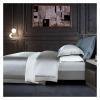 Bed, Cream Color 1400TC Egyptian Cotton Bedlinen Queen King Size Duvet Cover Pillowcase Flat Sheet view 4