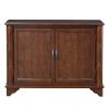 HMFULE 40" Sideboard Cabinet 2-Doors Solid Wood, Retro Buffet Cabinet with Storage Adjustable Shelf, Console Table Accent for Hallway, Living Room, Dining Room, Kitchen, Entry Way (Brown) view 1