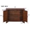 HMFULE 40" Sideboard Cabinet 2-Doors Solid Wood, Retro Buffet Cabinet with Storage Adjustable Shelf, Console Table Accent for Hallway, Living Room, Dining Room, Kitchen, Entry Way (Brown) view 2
