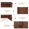 HMFULE 40" Sideboard Cabinet 2-Doors Solid Wood, Retro Buffet Cabinet with Storage Adjustable Shelf, Console Table Accent for Hallway, Living Room, Dining Room, Kitchen, Entry Way (Brown) view 4