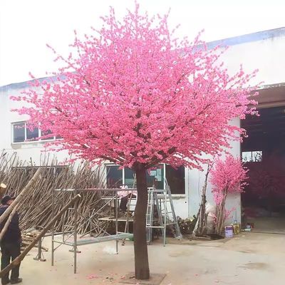 Simulation Peach Tree Realistic Artificial Tree Large Artificial Cherry Tree Wish Tree Fake Flower Decoration Fake Plant for Home Indoor Outdoor Decor (Size : 2mx1.8m)