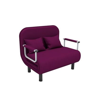 3-in-1 Sofa Bed Chair, Convertible Adjustable Folding 5 Position Sleeper Chair Beds with Back, Upholstered Seat Single Flip Chair Leisure Floor Couch purple-100cm