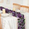 KHOYIME 9 Pack 72 FT Artificial Flower Garland, Fake Purple Roses Vines Silk Flowers Faux Plastic Outdoor Hanging Floral Ivy Garland Decoration for Wedding Arch Bedroom Home Wall Backdrop Room Decor view 2