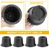 Longzhuo Bed Risers, 12 Pack 1.8" Round Load 1300 lbs Adjustable Furniture Risers, Stackable Furniture Lifts Risers Accessories for Sofa, Table, Bed, Couch, Chair, Desk, Cabinet etc, Black view 3