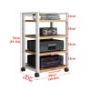 4-Tier Movable AV Media Stand Corner Wooden Corner Component Cabinet Stereo Audio Rack, Rack Audio Tower with Adjustable Shelves, Multifunctional Media Stereo Stand CD Player for Home/Office/Theater ( view 2