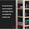 4-Tier Movable AV Media Stand Corner Wooden Corner Component Cabinet Stereo Audio Rack, Rack Audio Tower with Adjustable Shelves, Multifunctional Media Stereo Stand CD Player for Home/Office/Theater ( view 4