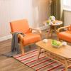 Accent Chair High Backrest Solid Wood Legs Armchair Upholstery Living Room Leisure Reading Chair (Color : A) view 2