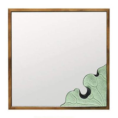 Bathroom Mirror Retro Solid Wood Frame Wall-Mounted Mirror Vanity Mirror for Bedroom Living Room Hallway Any Room (Size : 60 * 60cm) (60 * 60cm)