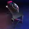 BELWEIS Gaming Desk Large Computer Desk,Ergonomic Gaming Desk for PC K-Shaped Computer Workstation,Home Computer Carbon Fiber Surface Gaming Desk PC Table,L 160CM view 2