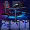 BELWEIS Gaming Desk Large Computer Desk,Ergonomic Gaming Desk for PC K-Shaped Computer Workstation,Home Computer Carbon Fiber Surface Gaming Desk PC Table,L 160CM view 3