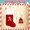 Eoocan 20 Inches Monogram Christmas Stockings Grey Velvet with White Super Soft Plush Cuff Embroidered Xmas Stockings Classic Personalized Stocking Decorations for Family Holiday Season Decor(E) view 2