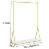 Heavy-Duty Clothes Rail, Independent of Metal Hangers, Industrial Clothing Display Racks, Clothes Drying rods for bedrooms and Living Rooms/A/120cm view 2