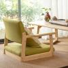Japanese Floor Chair Legless Bay Window Backrest Lazy Chair with Armrests, Portable Japanese Tatami Chair, Meditation Floor Solid Wood Seating Chairs, 54*24*49cm, Gray2 view 2