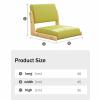 Tatami Floor Chair, Living Room Chair Floor Seat, Solid Wood Floor Chair with Back Support Japanese Style Legless Lazy Chair Portable Single Chair Seat with Cushion, 48*45*36cm, Orange view 2