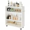 ALBAD Slim Rolling Cart,4-Tier Storage Cart with Wheels,7.9W Slim Storage Cart with Handle for Kitchen Laundry Narrow Places Bathroom Dining Room Small Spaces view 1
