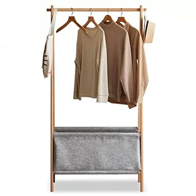 Coat Rack Freestanding Home Coat Rack Nordic Style Simple Multi-Function with Storage Basket Rack Hanger Bedroom Clothes Storage Rack Rack For Clothes To Hang (Color : A, Size : 88 * 42 * 160cm)