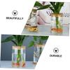 GOOHOCHY 2pcs Delicate Glass Flower Vase with Cork Top Hydroponic Container for Indoor Greenery Stylish Desktop Decor for Home Office and Bedroom view 2