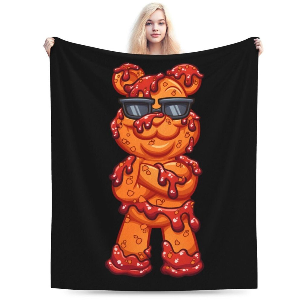 Cool Gummy Bears Throw Blanket for Couch Bed Sofa Soft Comfortable Blanket 50"x40" Flannel Blankets & Throws