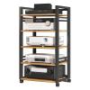 5-Tier AV Media Stand Corner Wooden Corner Component Cabinet Stereo Audio Rack, Adjustable Open Wooden Audio Video Media Cabinet for Home/Office/Audio Video/DJ/Theater, 50x40x100cm view 1