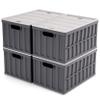 Citylife 64L Collapsible Storage Bins with Lids Plastic Storage Containers for Organizing Stackable Storage Box Large Heavy Duty Utility Crates, 4 Packs view 1