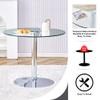gopop Glass Round Table Set for 2, 3 Piece Dining Table Set for Kitchen Breakfast Nook, Small Kitchen and Table Chairs Set of 2 with Metal Frame for Small Space. view 4
