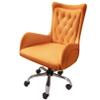 Classic Swivel Task Chair with Tilt Function Backrest, Adjustable Height Office Chair, PU Leather Executive Desk Chair for Girls, Women, Study, Living Room, Orange view 1