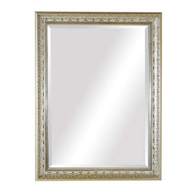 Champagne Wall Mirror Rectangular Mirror Silver Mirror Bathroom Mirror European Wall Mirror Decorative Large Mirror (Size : 50cm*70cm) (60cm*80cm)