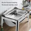 ELUKHT Buffet Server & Heater - Kitchenware New Stainless Steel Double Hot Pot, Catering Buffet Food Warm Tray, Dining Food Pot for Event Catering Banquets. (Double) view 3