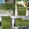E&K 27 PCS 18"x18" Artificial Plant Panels with Single Side White Flowers Panels Hard Back Faux Leaf Greenery Grass Wall Decoration for Indoor Outdoor view 2