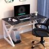 BELWEIS Gaming Desk PC Computer Desk,Heavy Duty Gaming Computer Table with Carbon Fiber Surface for Large Mouse Pad,Home Computer Carbon Fiber Surface Gaming Desk PC Table,CL 100CM view 1