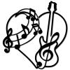 CREATCABIN Guitar Metal Wall Art Decor Heart Iron Wall Art Black Musical Hollow Sculpture Hanging Decor Rustic Wall Sign Decoration for Indoor Outside Living Room Home Office Balcony 11.2x11.8Inch view 1